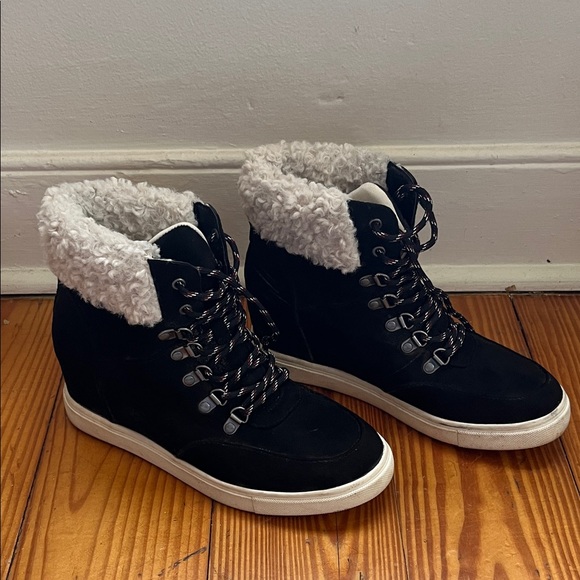 Madden Girl Black and Cream Winter Boots - Picture 7 of 7